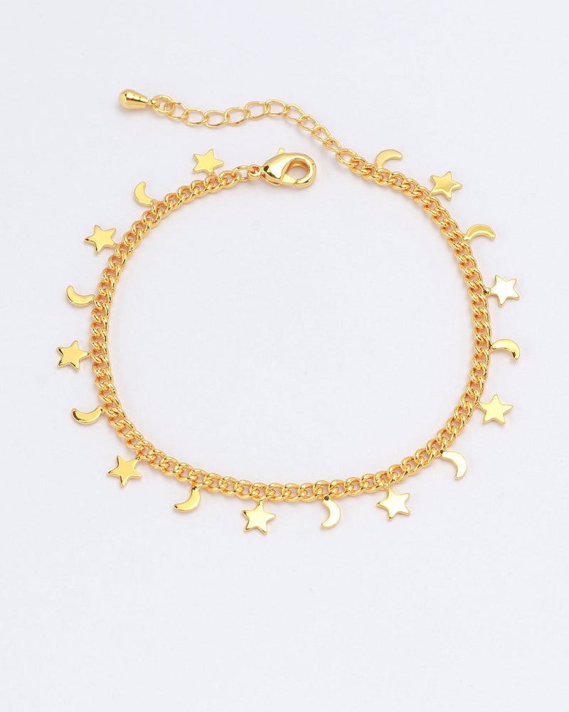 Moon and Stars Gold Bracelet