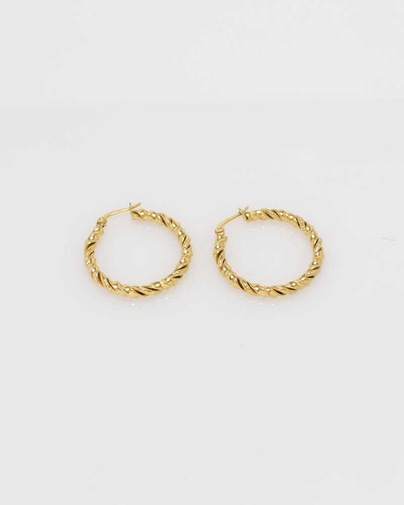 Charlotte Gold Twist Hoop Earrings