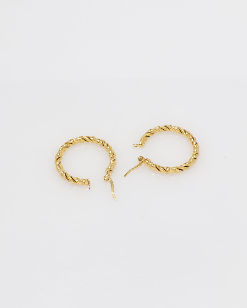 Charlotte Gold Twist Hoop Earrings