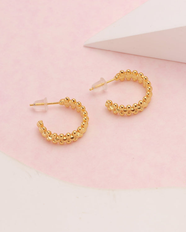 Betty Beaded Gold Cuff Hoop Earrings