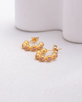 Jane Mini Ball Pink Zirconia Hoop Earrings