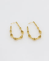 Lyra Gold Irregular Texturised Enveloping Earrings