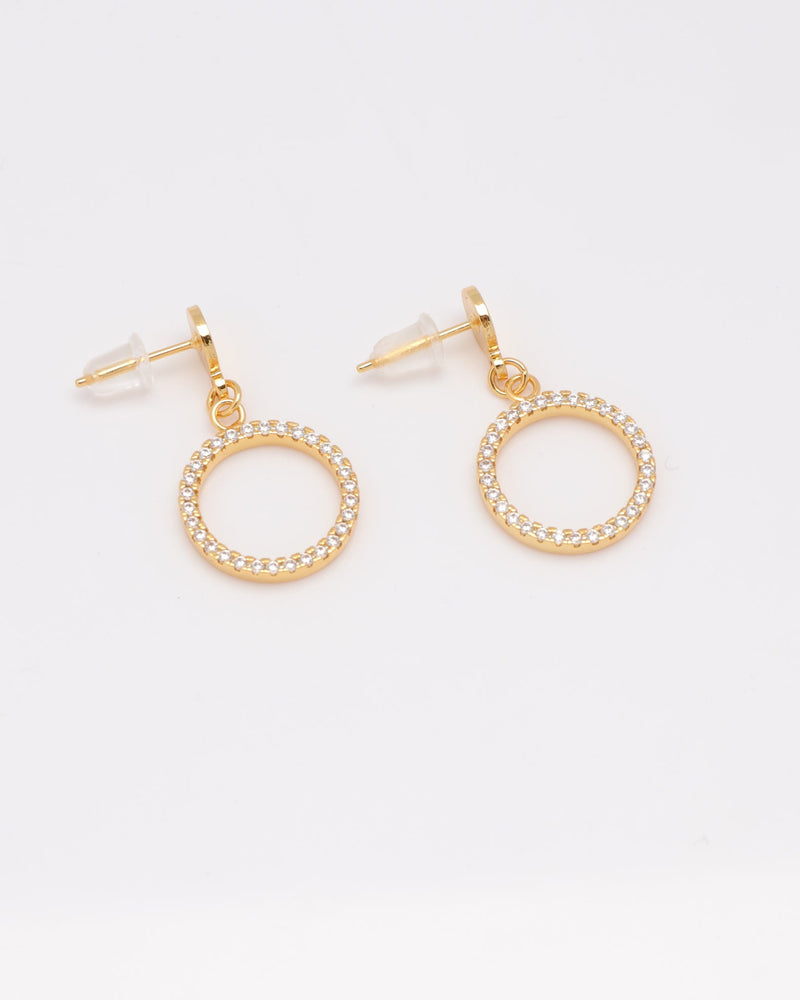 Yana Gold Zirconia Circle Earrings