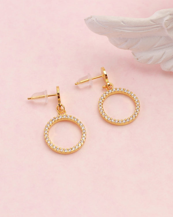 Yana Gold Zirconia Circle Earrings