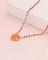 Mystara Red Evil Eye Beaded Necklace