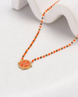 Mystara Red Evil Eye Beaded Necklace