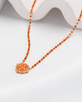 Mystara Red Evil Eye Beaded Necklace