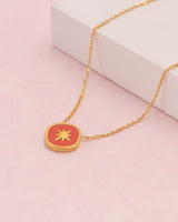 Vermilion Red Gold Star Necklace