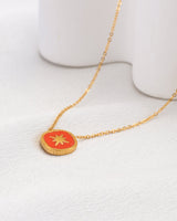 Vermilion Red Gold Star Necklace