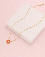 Vermilion Red Gold Star Necklace