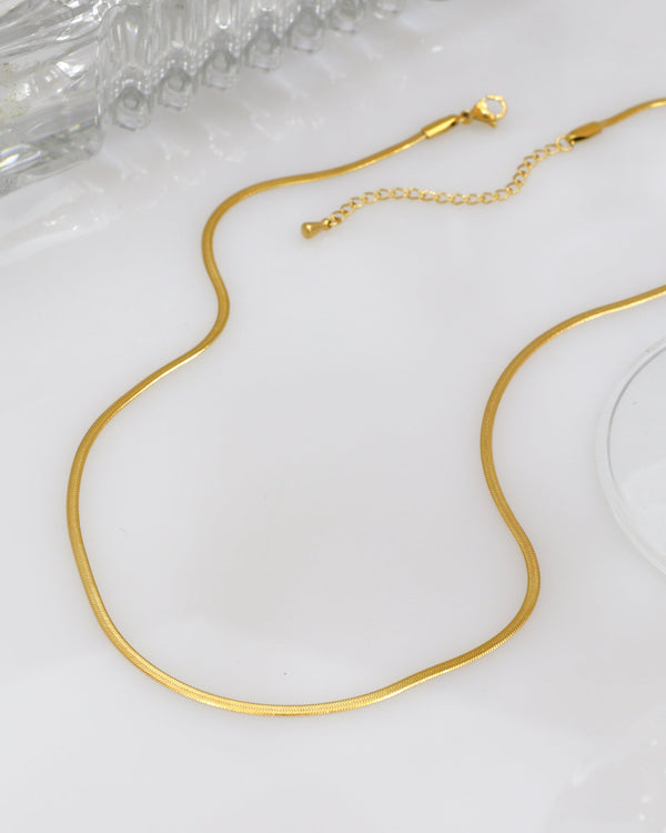 Sabine Gold Thin Snake Chain Necklace