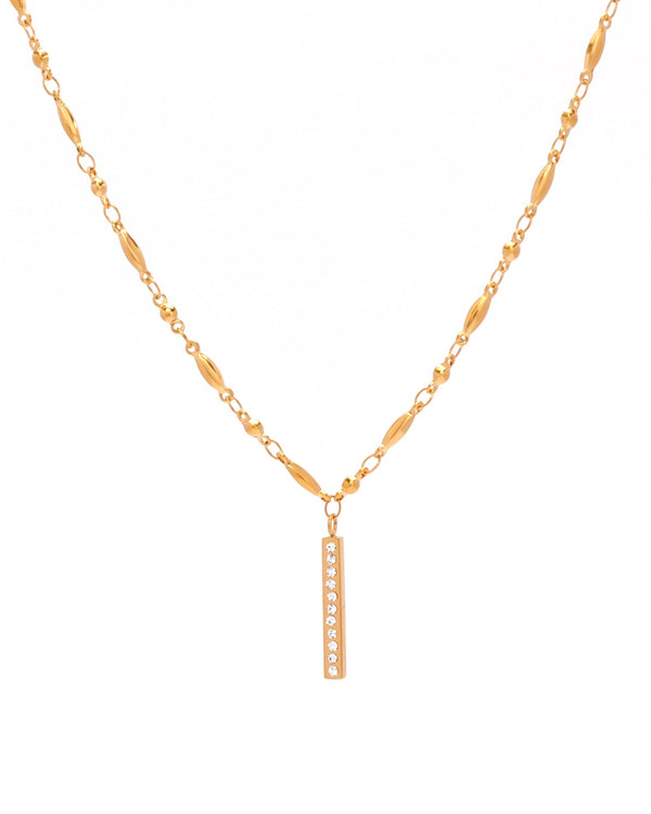 Linne Zirconia Gold Pendant Necklace