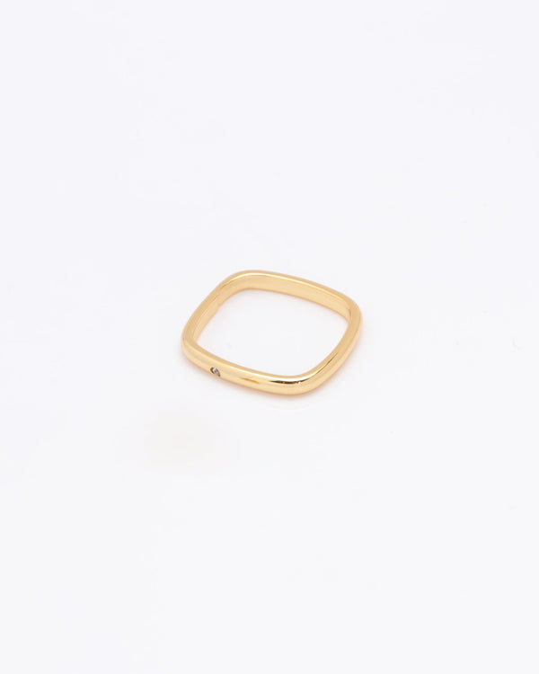 Quadra Gold Square Ring