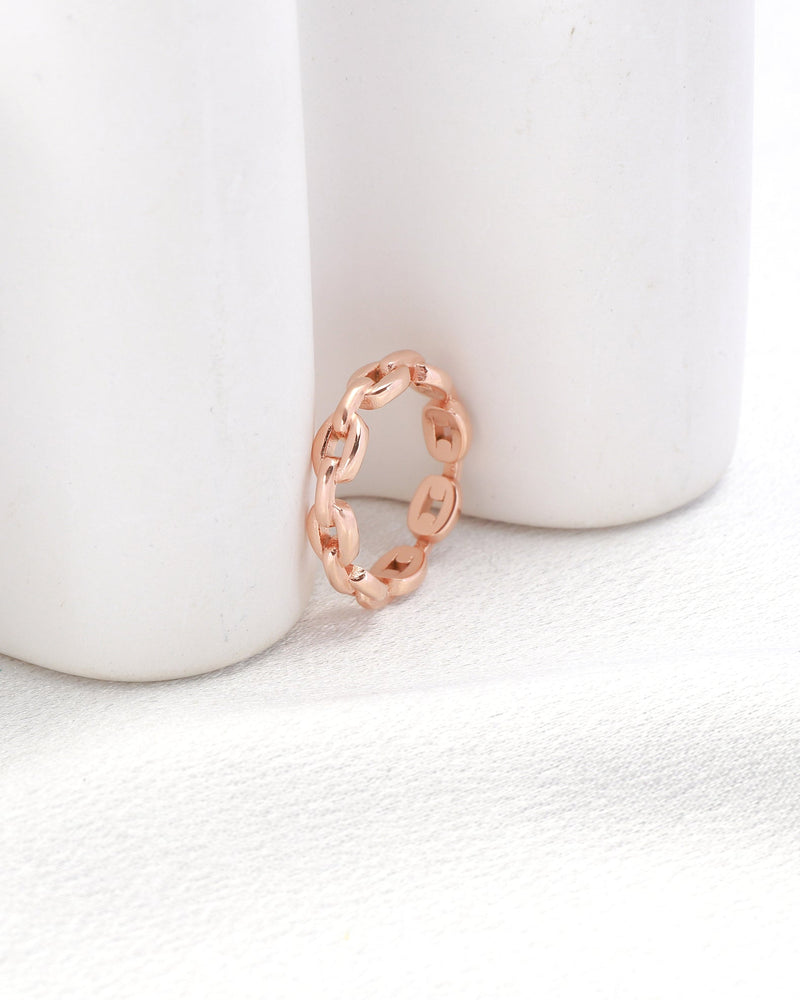 Rosalie Rose Gold Chain Ring