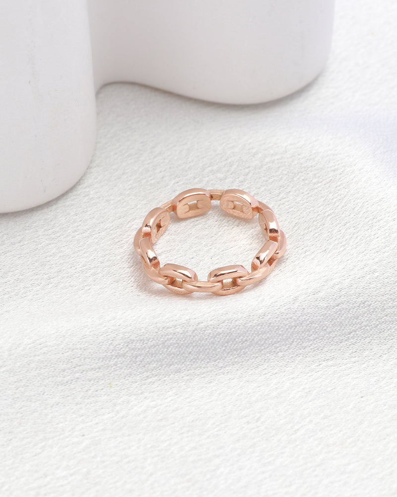 Rosalie Rose Gold Chain Ring