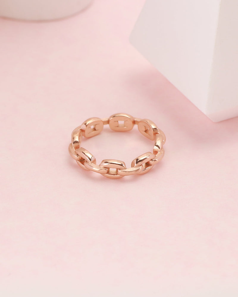 Rosalie Rose Gold Chain Ring