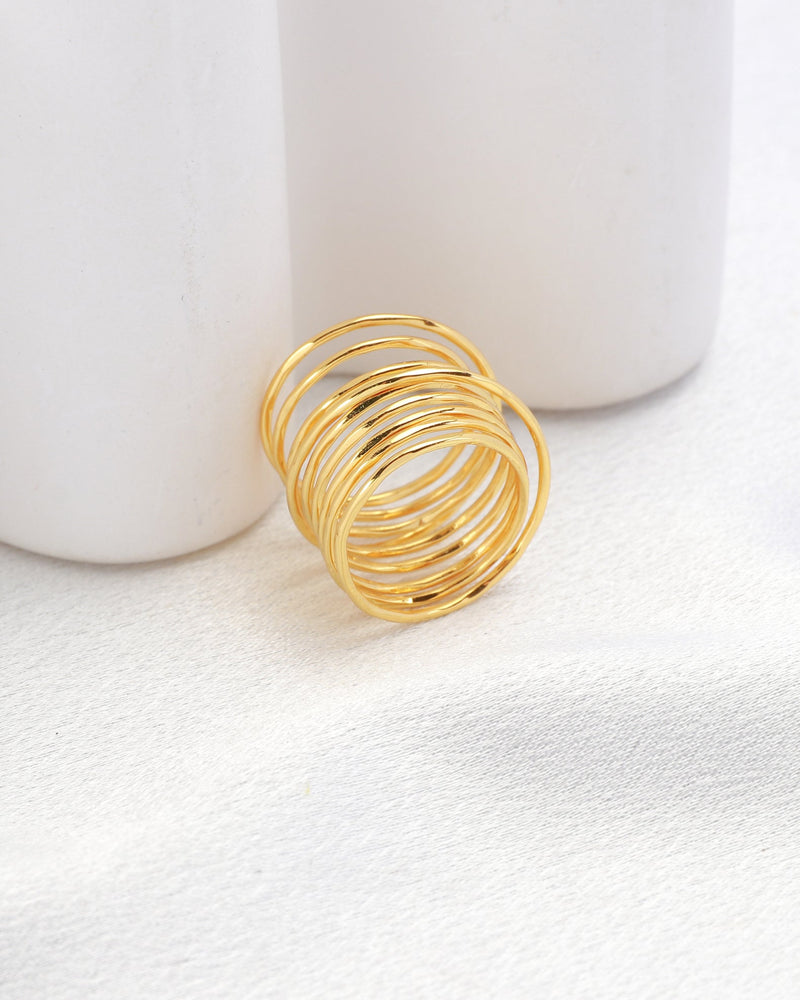 Solara Gold Thin Multi Wrap Ring