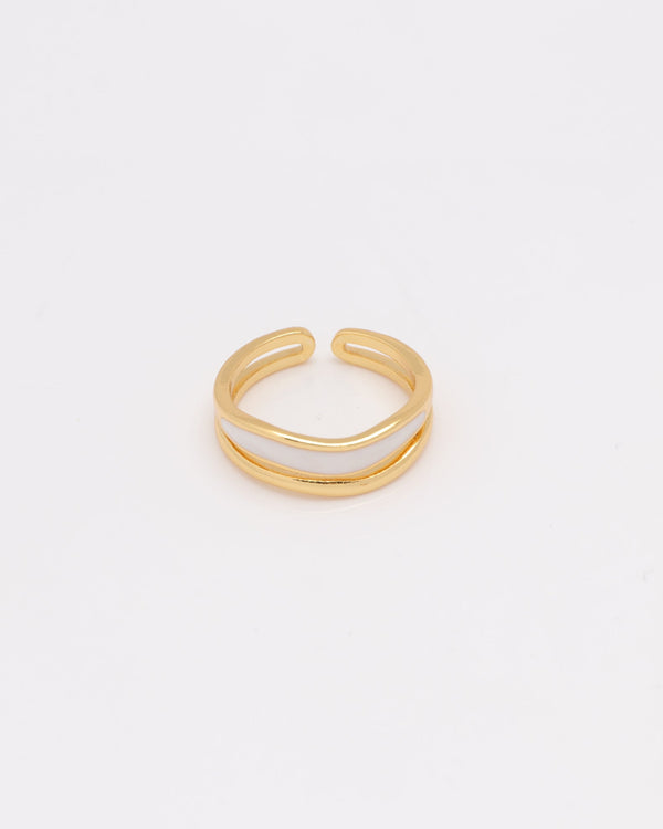 Mira Gold and White Ring