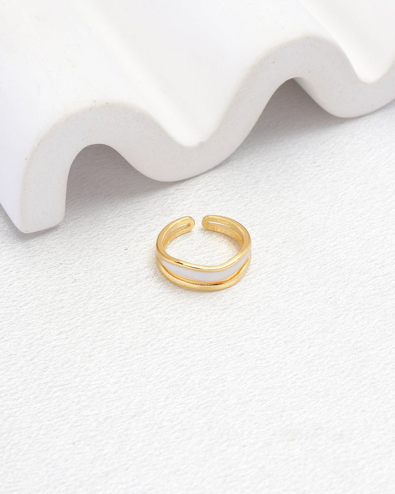 Mira Gold and White Ring