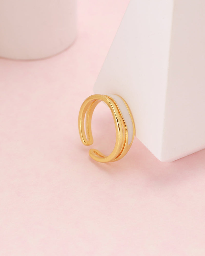 Mira Gold and White Ring