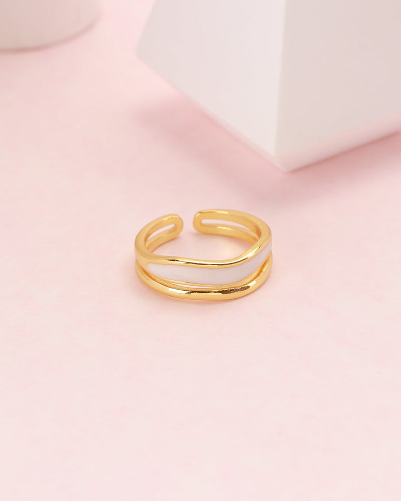 Mira Gold and White Ring