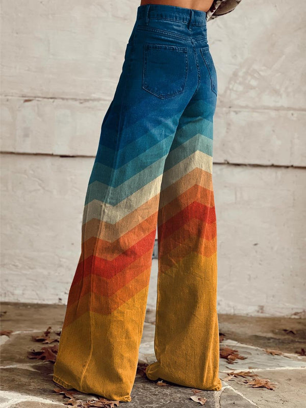 DESIREE | RETRO CHEVRON BAGGY PANTS